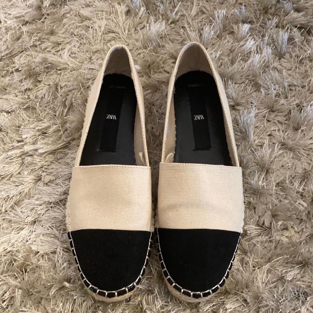 Canvas Espadrilles beige & black